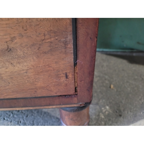 584 - 19th century Mahogany bow front chest of three drawers
