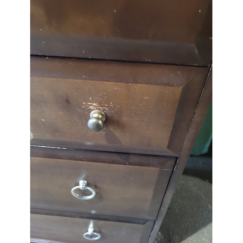 587 - Mid Century Stag Minstrel Tall Boy Chest of Drawers