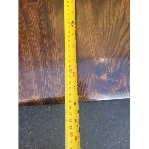 596 - Mid Century Ercol Plank Dark Elm Coffee Table