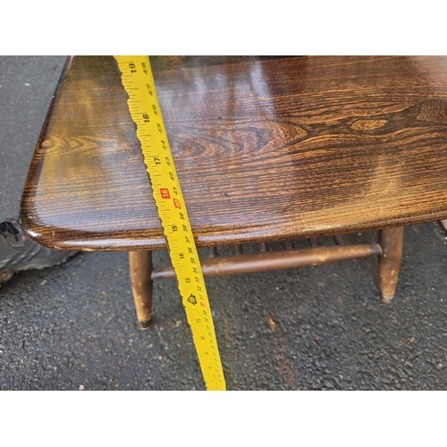 596 - Mid Century Ercol Plank Dark Elm Coffee Table