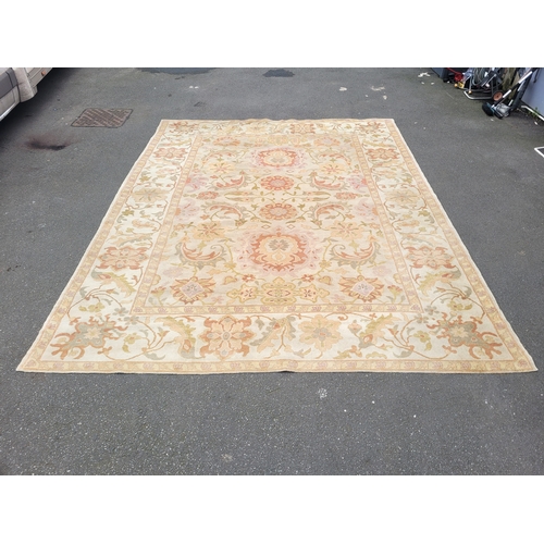 626 - Large traditional floral patterned rug with vintage colour palette Persian style 390cm x 306cm