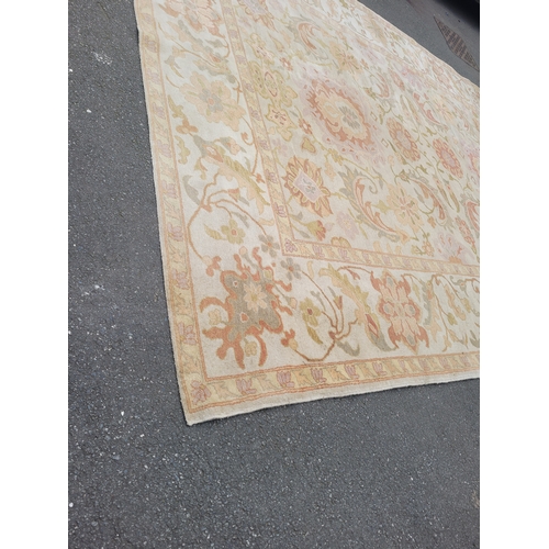 626 - Large traditional floral patterned rug with vintage colour palette Persian style 390cm x 306cm