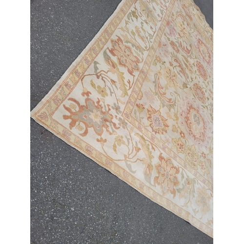 626 - Large traditional floral patterned rug with vintage colour palette Persian style 390cm x 306cm