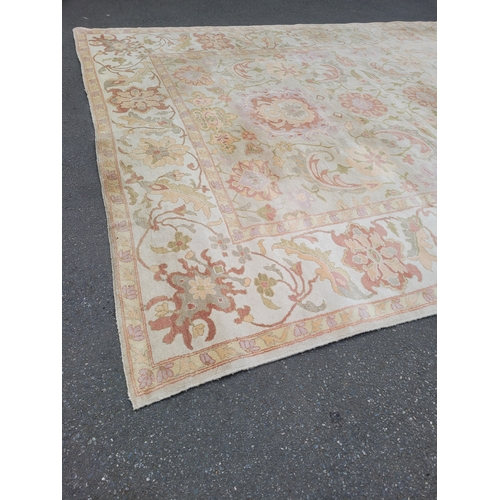 626 - Large traditional floral patterned rug with vintage colour palette Persian style 390cm x 306cm