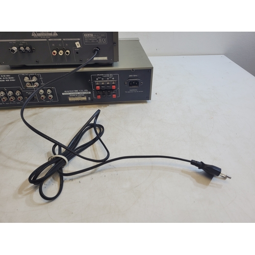 304 - Teac AM/FM stereo Tuner T-H500 and Akai stereo integrated amplifier AM-UO2