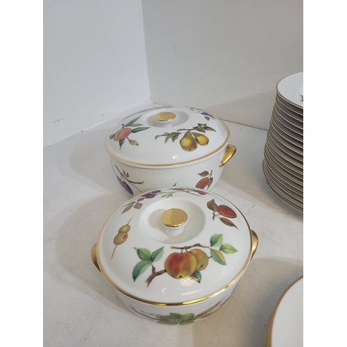 230 - Royal Worcester Porcelain Evesham dinner service set includes plates, tureen's, serving dishes, cake... 