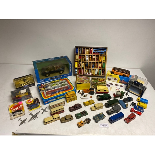 220 - A large collection of assorted vehicles including boxed corgi Juniors set, Corgi Classic Sports Cars... 