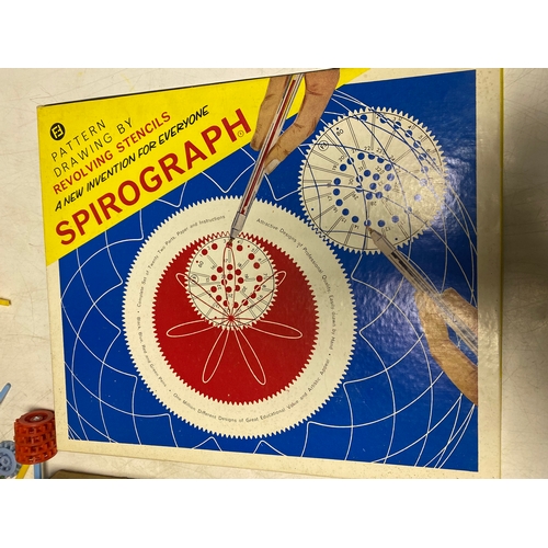 223 - Various Toys including, 2x Build it tubes, a Meccano set, Marbles, Mosiac Amusement puzzle game, Spi... 