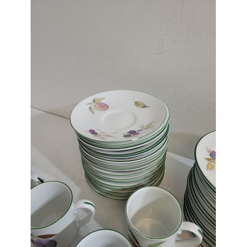 247 - Royal Worcester Evesham Plates, cups, saucers, Ramekin dishes, and tea pot