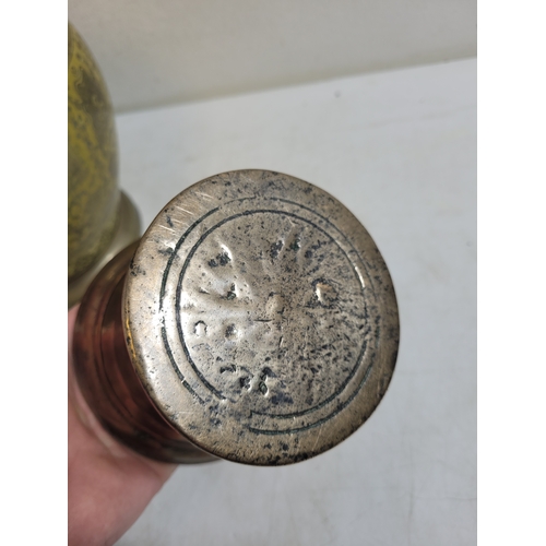 248 - Antique Brass planter and a pair of bronze mortars