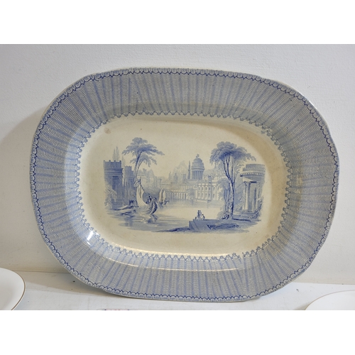 257 - Collection of China an pottery including antique serving plate Wedgewood signet gold serving plates ... 