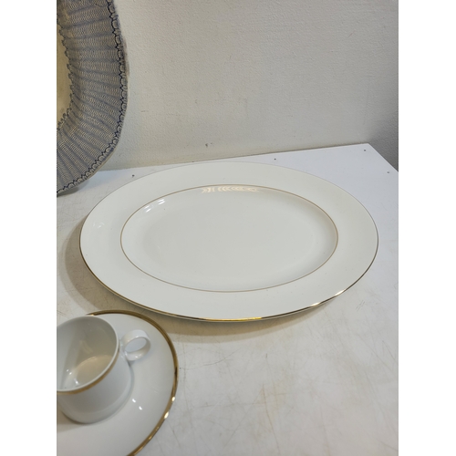 257 - Collection of China an pottery including antique serving plate Wedgewood signet gold serving plates ... 