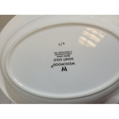 257 - Collection of China an pottery including antique serving plate Wedgewood signet gold serving plates ... 