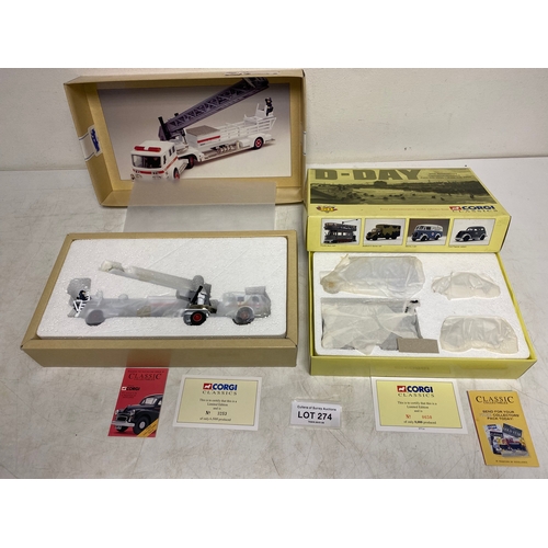 274 - Two Corgi Classics sealed in original tissue packaging, D-Day set of four vehicles, Double Deck Tram... 