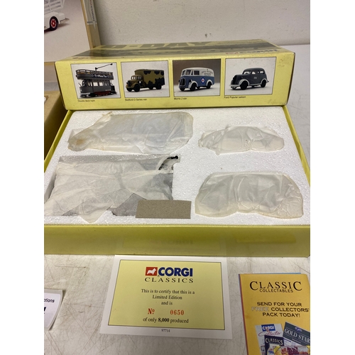 274 - Two Corgi Classics sealed in original tissue packaging, D-Day set of four vehicles, Double Deck Tram... 