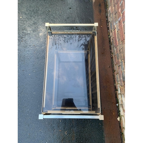 628 - 2 tier glass and chrome vintage trolley