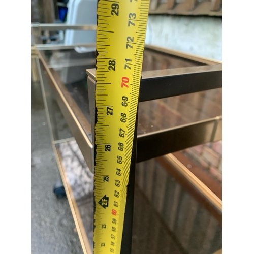 628 - 2 tier glass and chrome vintage trolley