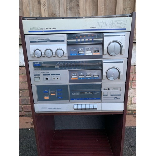 636 - Amstrad Stereo Hi Fi Tower and speakers