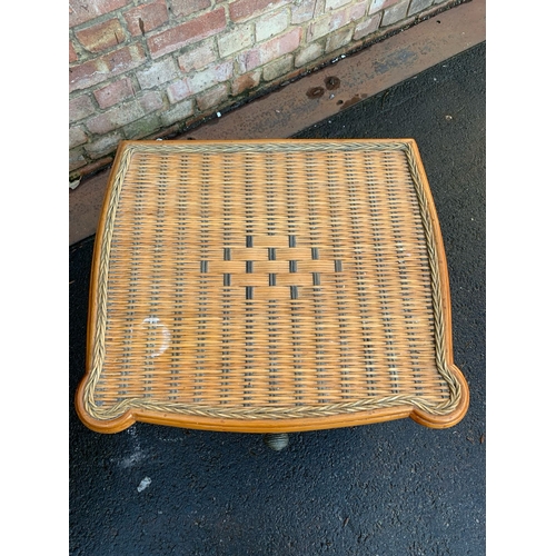 638 - Pair of Vintage cane and rattan bedside tables