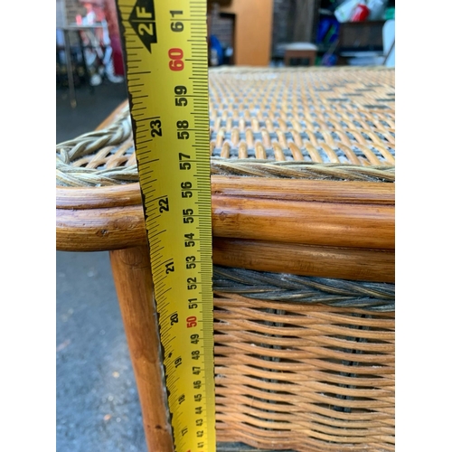 638 - Pair of Vintage cane and rattan bedside tables