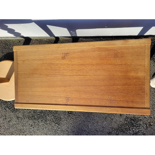 650 - Teak coffee Table and oak pedestal table