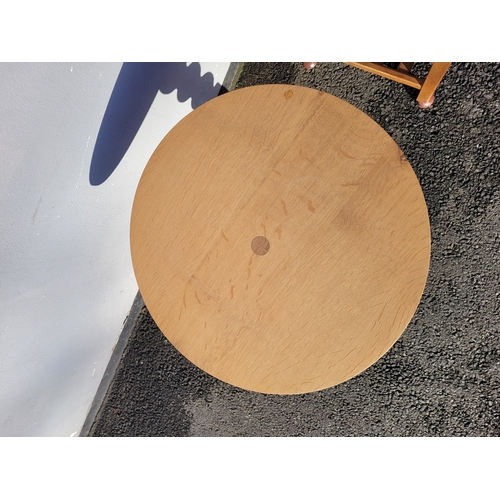 650 - Teak coffee Table and oak pedestal table