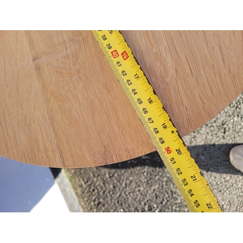 650 - Teak coffee Table and oak pedestal table