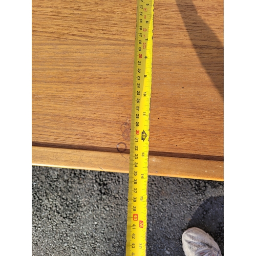 650 - Teak coffee Table and oak pedestal table