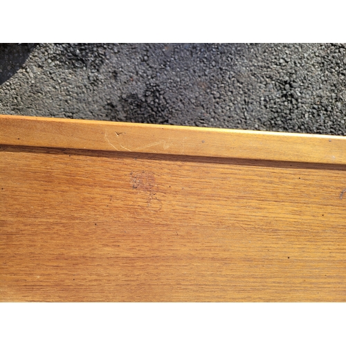 650 - Teak coffee Table and oak pedestal table