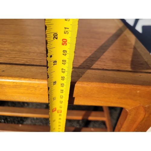 650 - Teak coffee Table and oak pedestal table