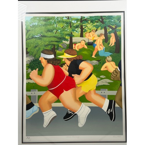 4 - Beryl Cook (British 1926-2008) 'Women Running' Limited Edition Artist Proof Screenprint signed botto... 