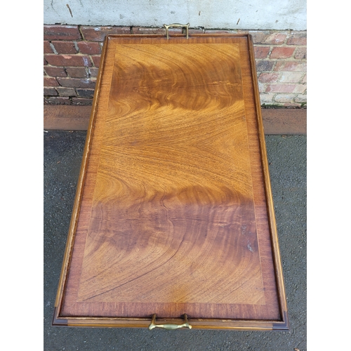 390 - Vintage Yew serving tray wheeled trolly made by E G Hudson.