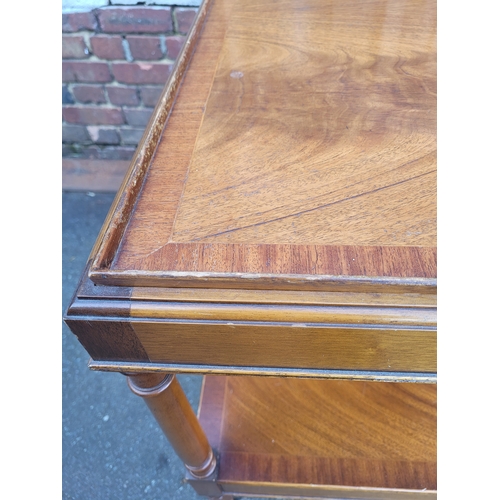 390 - Vintage Yew serving tray wheeled trolly made by E G Hudson.