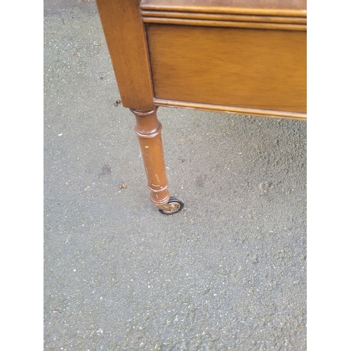 390 - Vintage Yew serving tray wheeled trolly made by E G Hudson.