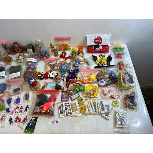 284 - Large collection of cereal and McDonalds vintage toys