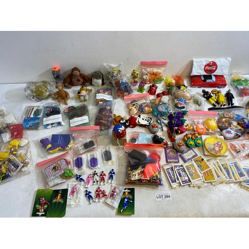 284 - Large collection of cereal and McDonalds vintage toys