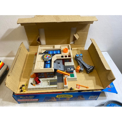 290 - Collection of micro machines including fire escape, Van city, Car wax and more