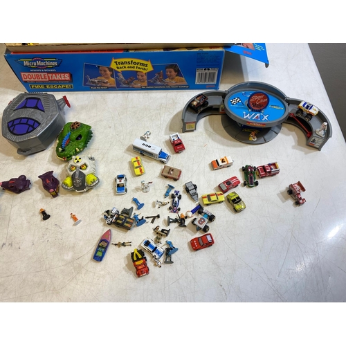 290 - Collection of micro machines including fire escape, Van city, Car wax and more