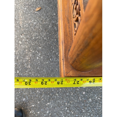 682 - Large Exquisite Hand-Carved Wooden Swing seat with carved floral backrest.