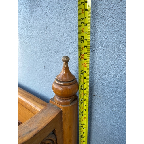 682 - Large Exquisite Hand-Carved Wooden Swing seat with carved floral backrest.