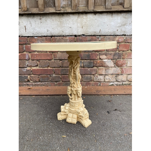685 - Oriental style Ornate Resin Side table