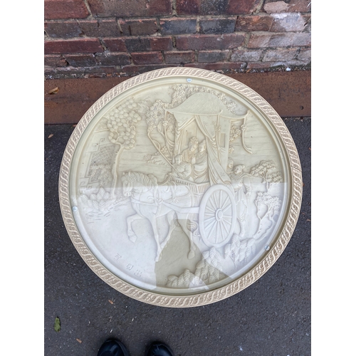 685 - Oriental style Ornate Resin Side table