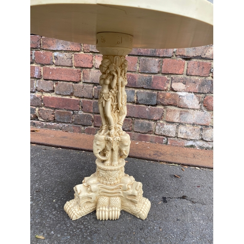 685 - Oriental style Ornate Resin Side table