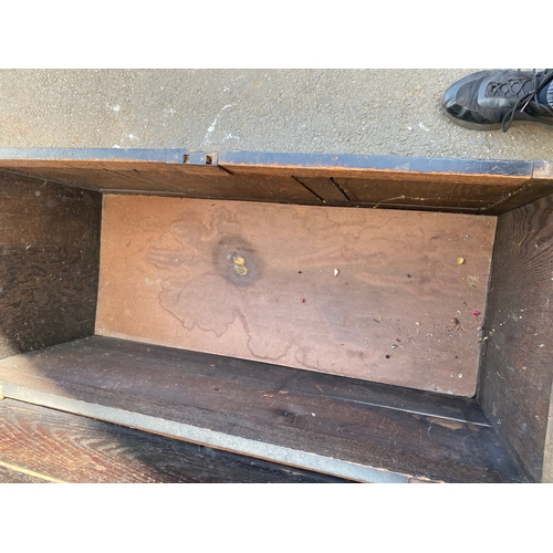 691 - Antique 19th Century Carved Oak Chest