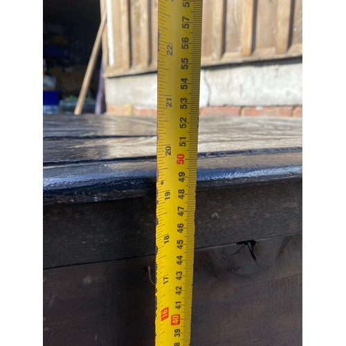 691 - Antique 19th Century Carved Oak Chest