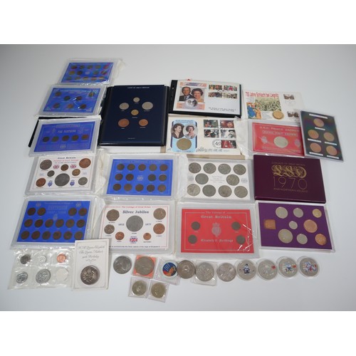 87 - A collection of commemorative con collections mainly Great Britain includes crowns, half crowns , fa... 