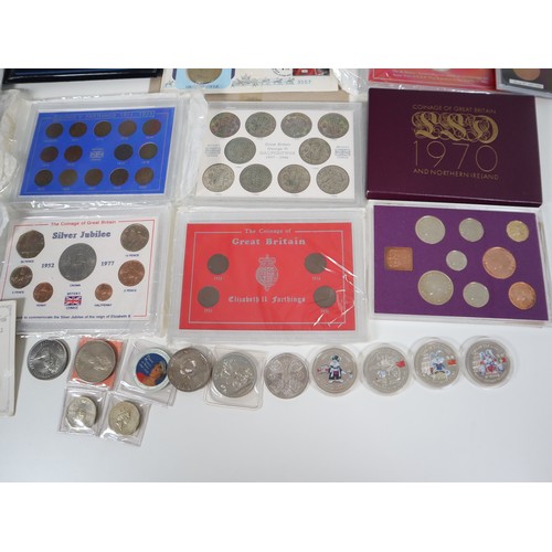 87 - A collection of commemorative con collections mainly Great Britain includes crowns, half crowns , fa... 