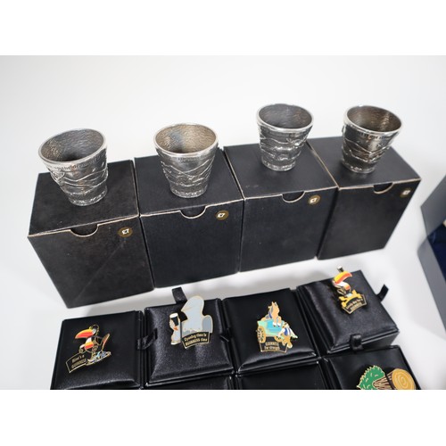 88 - A collection of Guinness Limited Edition Pin Badges, S&CO Sterling Silver miniature cats & duck, pew... 