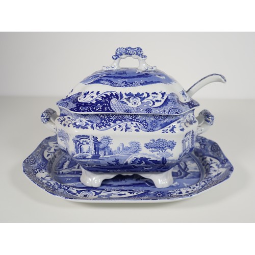 93 - Large Spode Tureen with tray and ladle, Italian Spode Design c1816 Blue & White late 20th century (t... 