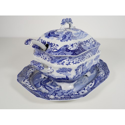 93 - Large Spode Tureen with tray and ladle, Italian Spode Design c1816 Blue & White late 20th century (t... 